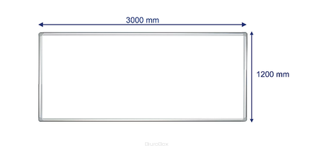 Biała tablica PRO, emaliowana, 1200 x 3000 mm